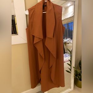 Rust Orange Sleeveless Trenchcoat